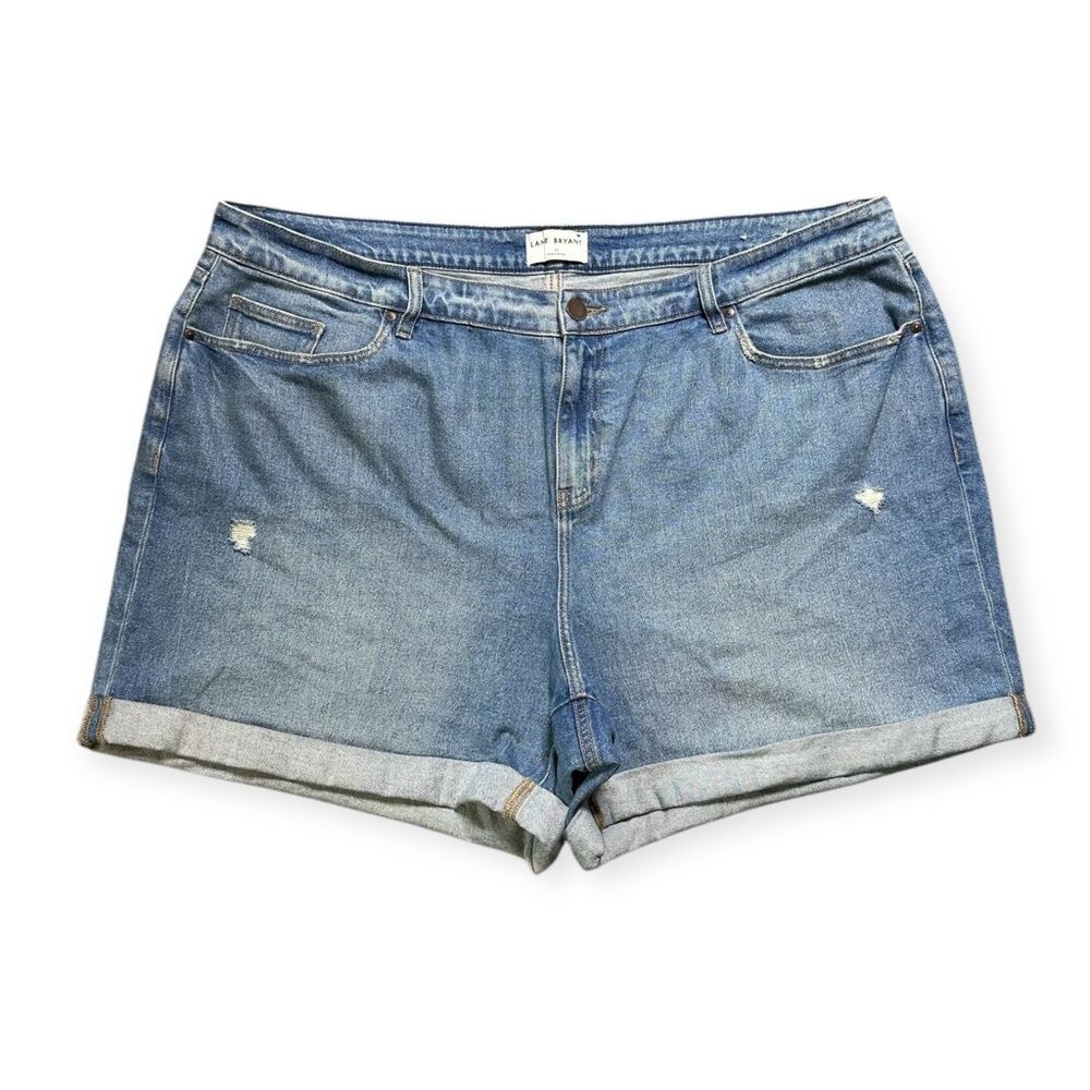 Lane Bryant Denim Shorts Womens 22 Curvy Mid-Rise Boyfriend Medium Wash Jeans